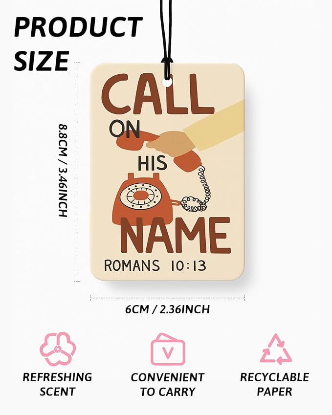 Retro Christian Car Air Freshener 4 Pcs Coconut Scented, Religious Faith Car Accessories Mirror Decor for Women, Bible Verse Study Hanging Air Freshener for Cars Closet Drawer Books
