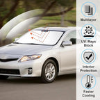 Windshield Sun Shade Custom Fit for 2007 2008 2009 2010 2011 Toyota Camry Accessories Foldable Sunshade Sun Blocker Protect Car from Sun Rays & Heat Damage Keep Car Cooler