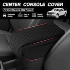 FIILINES Center Console Cover for Ford Maverick 2022-2026, Armrest Cover Leather Pad Cushion Maverick Accessories Armrest Cover Anti-Scratch Black