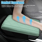 Hovom Car Center Console Armrest Pillow, 12.6"×7.87"×1.97" Leather Arm Rest Cover for Cars, Soft Comfortable Auto Armrest Cushion Pad, Vehicle Middle Console Cover, Car Accessories (Green)