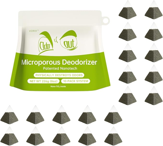 Activated Charcoal Odor Absorber 10 Pack (20 * 20g), Natural Air Purifying Bags, Refrigerator Deodorizer, Shoe & Closet Odor Eliminator, Reusable Non-Toxic Air Freshener for Home Car Basement
