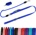 6FT Heavy Duty Dog Leash for Small Medium Large Dogs, Tangle Free Reflective Dog Training Leash with Double Handle, Seat Belt Buckle & Poop Bag Holder (Navy Blue)