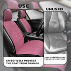 2PCS Linen Car Seat Covers Front Seats,Breathable Cloth Fabric Car Seat Protector - Universal Cloth Seat Covers Fit for Cars, Vans, SUVs, Trucks and for All Seasons - Pink