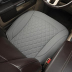 GIANT PANDA Bottom Seat Cover for Trucks&SUV, Front PU Leather Driver Seat Protector Fit for Chevy,Ram,Toyota,GMC,Ford F150 F-Series (2PCS-Grey)