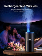 TORRAS Smart Car Air Freshener, Ultrasonic Mist, Blue Light Enhanced Fountain Nozzle, Automatic On/Off, Adjustable Fragrance, Rechargeable Battery, Ambient Light, Premium Cologne Scent