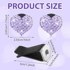 4Pcs Bling Heart Air Vent Clips, Universal Car Air Conditioning Fresh Clip, Sparkling Heart Car Vent Clips, Decorative Purple Cars Accessories for All Vehicles