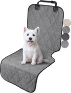 VIVAGLORY Front Dog Seat Covers, 1PACK No-Skirt Design 4 Layers Quilted & Durable 600 Denier Oxford Dog Seat Cover with Anti-Slip Backing for Most Cars, SUVs & MPVs, Heather Black