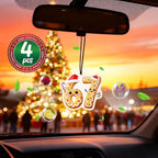 HINFKA 4Pcs 67 Christmas Air Freshener – Customizable Scent Car Ornament with Funny Six Seven Gingerbread Design