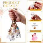 24 Set Christmas Hanging Car Air Freshener Car Diffuser Bottles Bulk Employee Appreciation Gifts Empty Glass Perfume Bottle with Resin Ducks and Merry Ducking Christmas Tags for Essential Oil