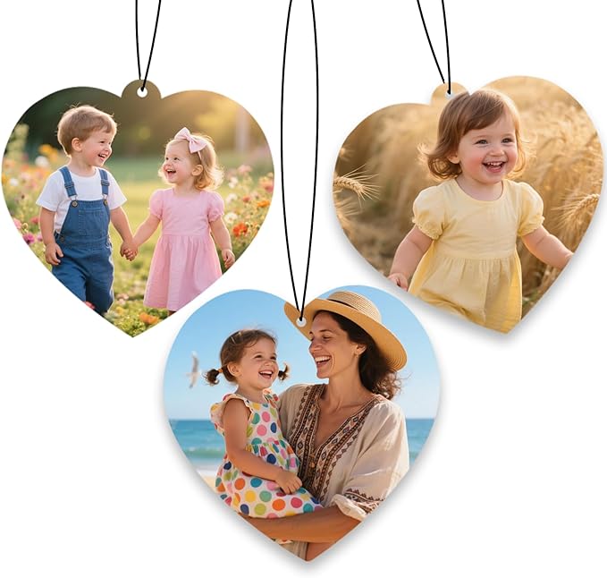 Custom Air fresheners with Picture,Personalized Air Freshener for Car,Cute Hanging Car Air Fresheners for Women,Double-sided Photo Printing Hanging Car Scents 30 scents available