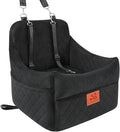 Dog Car Seat for Small/Medium Dogs, Dog Booster Car Seats with Thick Cushion for Dogs Under 35lbs, Detachable Washable Pet Carseat with Storage Pockets, 2 Safety Belts(Black)