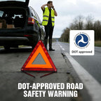 XOOL Emergency Warning Triangle Kit – Roadside Safety Kit with Reflective Warning Triangles, High-Visibility Safety Vests, Storage Bag & Gloves for Car Breakdowns & Emergencies