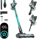Cordless Vacuum Cleaner, 8-in-1 Cordless Stick Vacuum Cleaner with 3 Suction Modes, Up to 45mins Runtime, Rechargeable, Self-Standing, Vacuum Cleaners for Home Pet Hair Carpet Car Hard Floor, Green