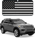 Motor Trend USA Black American Flag Car Windshield Sun Shade for Front Window, Foldable Car Sun Shade with Patriotic Graphic, Collapsible Sun Visor Sunshade for Cars Windshield (Large 69" x 35")