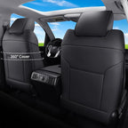 Huidasource Tacoma Car Seat Covers, Nappa Leather Truck Seat Cushion Cover Fit for Toyota Tacoma 4th Gen 2024-2026 Double/Crew Cab SR, SR5, Limited, TRD Sport/Off-Road,Trailhunter (Full Set/Black)