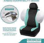 Skechers Car Seat Covers,Leather Seat Covers with GOGA Mat Technology,Waterproof Car Seat Covers Front Seats,Airbag Compatible,Comfort Universal Fit for Most Cars,Vans,Trucks,SUVs,Mint