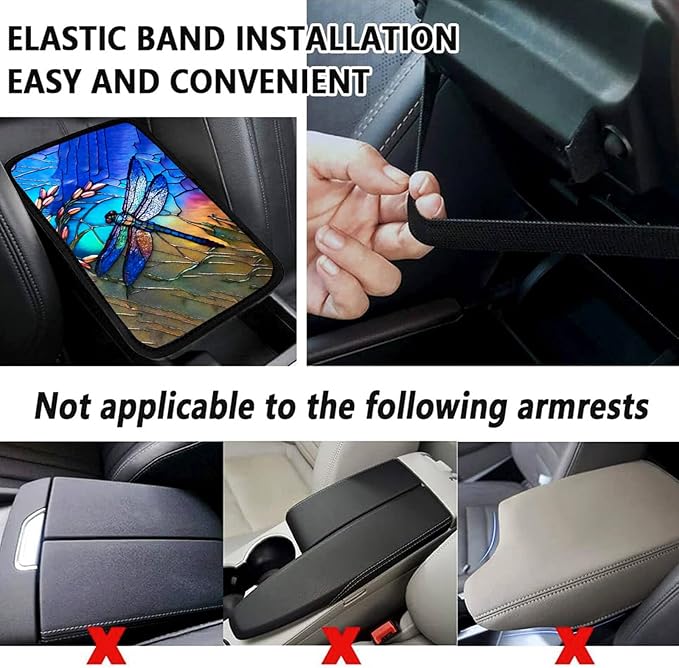 Wolf Vehicle Center Console Armrest Cover Pad,Wolf Car Accessories Soft Middle Console Cushion Pad,Auto Arm Rest Mat Decor Wolfs Gifts for Women Men Dad for Most Vehicle SUV Truck