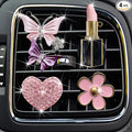Butterfly Daisy Air Vent Clips, Bling Butterfly Flower Car Air Fresheners Vent Clips Car Diffuser Vent Clip Rhinestone Car Decoration Interior Decor Cute Accessories for Women