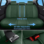 Car Seat Covers Full Set Purple, Luxury Faux Leather Waterproof Non-Slip Women Seat Protector Universal Fit for Most Cars SUVs Trucks Pick-ups,Car Interior Accessories (Green-Full Set)