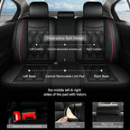 AOMSAZTO Car Seat Covers Full Set Fit for Sentra 2008-2026 Waterproof Faux Leather Car Seat Cushions Automotive 5 Seat Covers Set（Black&Redline）
