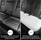 Car Seat Cover Luxury Nappa Leather Rear Seat Cover for Tesla Model Y Back Car Seat Bottom Protector, Heavy Duty Seat Cushion Without Backrest (White STG)