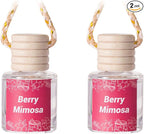 Car Air Freshener Diffuser, Hanging Car Scents Air Freshener, Car Fresheners Long Lasting, Essential Oil Diffuser, Berry Mimosa Fragrance Oil, 2pcs