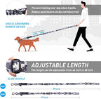 Hotsky Tactical Dog Leash Heavy Duty for Medium Large Dogs that Pull,4-6Ft Strong Bungee Shock Absorbing No Pull Dog Leash with Padded Double Handle and Car Seatbelt,ACU