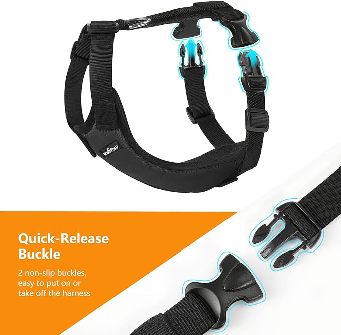 Dog Seat Belt, Safety Vest Dog Car Harness with Adjustable Buckle Dogs Seat-Belt for Vehicle Nylon Pet Safety Seats Belts Heavy Duty(XXL, Black)