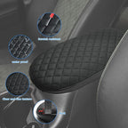 INTGET Center Console Armrest Cover for Toyota RAV4 Accessories 2025 2024 2023 2022 2021 2020 2019 Leather Middle Console Lid Pad Arm Rest Covering Car(Black with Cushion Texture)