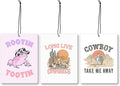 Mancheng-zi Western Cowgirl Cowboy Car Air Freshener 3Pcs, Long Live Cowgirls Cowboy Frog Air Freshener Hanging for Cars Closet Drawer or Books, Western Car Accessories Mirror Decor for Women Men