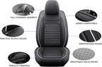 Car Seat Covers Full Set Fit for Toyota Corolla 2000-2026, Premium Faux Leather Car Seat Protector, Breathable, Anti-Slip, Comfortable & Durable (Black&White,Full Set)