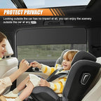 Car Rear Side Window Sunshade, Magnetic Automotive Windshield Privacy Curtain with Half Shade, Mesh Sun Protection Cover Blocks Heat, Glare, UV Rays for Driver Passenger (Rear)