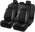 Skechers Air-Cooled Memory Foam Seat Covers,Mesh Thick Car Seat Covers,Piping Leather Car Seat Cover,Airbag Compatible,Automotive Comfort for Most Cars, Vans, Trucks, SUV(Purple, Full Set)