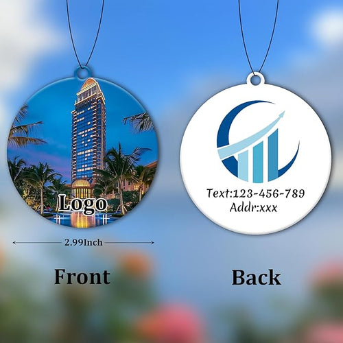 10-1000 Pcs Custom Air Fresheners with Picture - Double Sided Personalized Car Air Freshener with Photo & Logo, Hanging Auto Accessories & Custom Gifts for Branding Business Events (Rount)