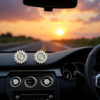 Sunflower Air Vent Clips Car Accessories Bling Sunflower Air Freshener Outlet Clips for Women Car Interior Decorations Cute Flowers Cars Clips Air Fresheners Interior Accessories (2, Beige)