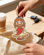 Funny Car Air Freshener Cute Jesus Christian Humor 5pcs Car Accessories Automotive Interior Hanging Scents Mirror Decor for Women Teen Girls