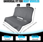 Universal Waterproof Terry Cloth Car Back Seat Cover - Heavy Duty Sweat Towel Rear Seat Protector for Post-Gym, Yoga, Beach, Pets & Kids - Machine Washable, Non-Slip Backing, Gray (55" x 29")
