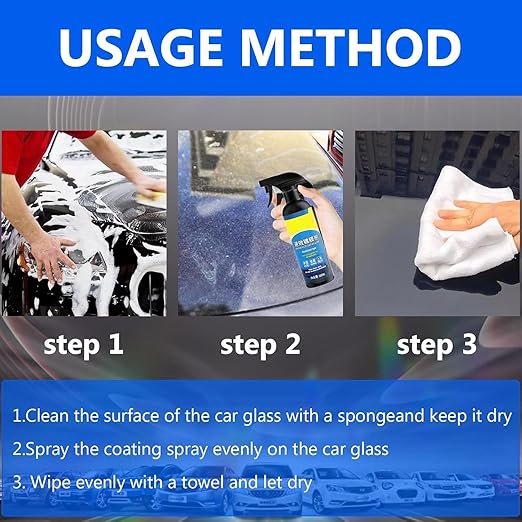 Car Coating Spray,17.6oz Quick Effect Coating Agent, Quickly Coat Car Wax, Car Scratch Wax Polish Spray Waterless Wash, Oil Film Emulsion Glass Cleaner(1PC+Sponge+Cloth)