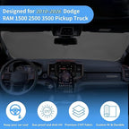 Car Windshield Sun Shade Custom Fit 2010-2026 Dodge RAM 1500 2500 3500 Truck Accessories Sunshade Foldable Sun Visor Protector Front Window Cover Fits 2Dr RegularCab, 4Dr QuadCab, CrewCab, MegaCab