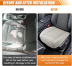 Luxury Faux Leather Car Seat Cover, Anti-Slip Waterproof Universal Front Bottom Seat Protector with Storage Pocket, Triangular Pattern Vehicle Seats Cushion for Sedans, SUVs, Trucks (Grey)