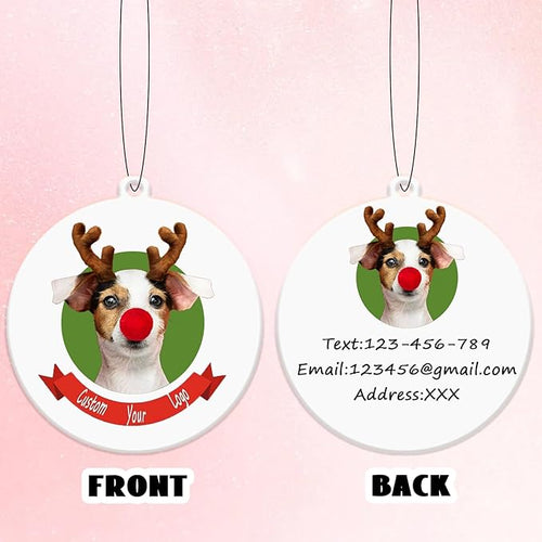 100Pcs Custom Logo Air Freshener for Car Bulk - Personalized Double-Sided Car Air Fresheners with Photo/Text/Logo for Bedroom, Halloween, Christmas, Hanging Ornaments (100 Rount)