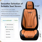 Coverado Leather Seat Cover for Cars, Front and Back Car Seat Protector, Waterproof Seat Covers Full Set, Luxury Car Seat Covers, Automotive Seat Cushions Universal Fit for Most Cars (Black&Brown)