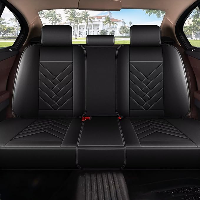 AOMSAZTO Seat Covers Fit for Dodge Charger Car Waterproof Seat Protectors 2006-2026 Full Set Fit for : 5 Seat Automotive Faux Leather Seat Covers(Black)