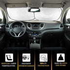 2 PCS Star Moon Windshield Sun Shade for Car Foldable Window Covers for Car Accessories Reflect UV Sun Heat Protector for Universal Cars SUV Truck(Classic Style)