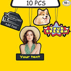 10PCS Custom Air Freshener for Car bulk.Personalized Double Sided Photo Car Air Fresheners Cut Out.Personalizado Logo Car Air Freshener With Picture Text (10PCS-CUT)