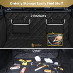F-color SUV Cargo Liner for Dogs - Waterproof Pet Cargo Liner with Side Flaps, Comfort Dog Cargo Cover with Bumper Flap, Scratchproof Non-Slip Large for Full-Size SUVs Vans, 55 x 93 Inch, Black
