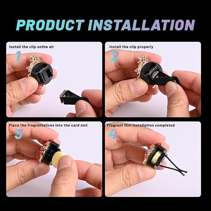 5 PCS Chicken Car Decor,shiny Rooster Air Freshener Vent ClipsCar Accessories Decoration for ，Reusable Essential Oil Diffuser,Universal for Most Cars (Chicken)