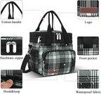MIYCOO Lunch Bag & Lunch Box for Women Men, Double Deck Leakproof Insulated Soft Large Adult Camping Cooler bag for Work, Beach, Picnic, Travel (Checkered Black and White, 15L)