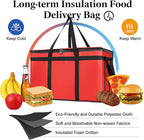 Bodaon Large 2-Pack Insulated Food Delivery Bag, XXXL Grocery Shopping/Catering/Pizza Cooler Bags, Rideshare Delivery Bag, Dashers Cold/Hot Styrofoam Carrier for Travel/Shopping/Catering/Car