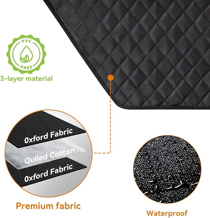 Dog Car Door Protector, 2 Pack Waterproof Scratchproof Nonslip Durable Protector, Thickened Door Panel Covers, Protects Doors from Dog Scratching Fit for Car/SUV/Truck (Black, XL)